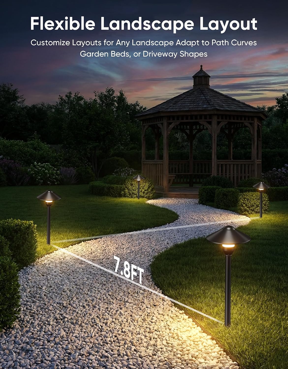 Low Voltage Pathway Lights with G4 3W 3000K Bulbs 6-Pack, Black Aluminum