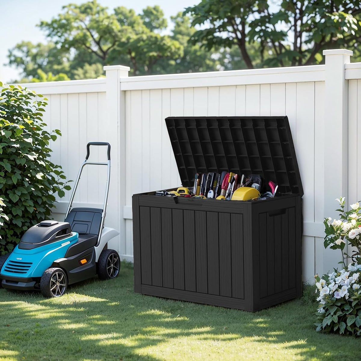 EasyUp 50 Gallon Outdoor Storage Box Waterproof Lockable Deck Boxes