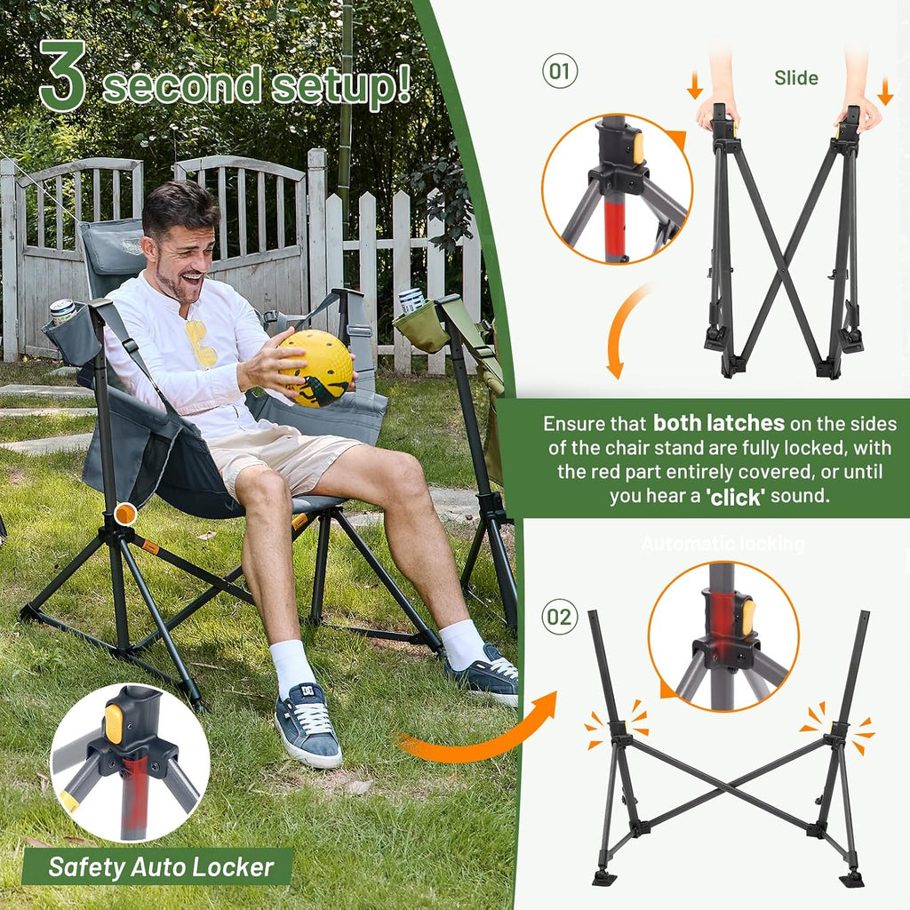 TIMBER RIDGE Hammock Camping Chair, Oversized Swinging Chair, 400lbs Load