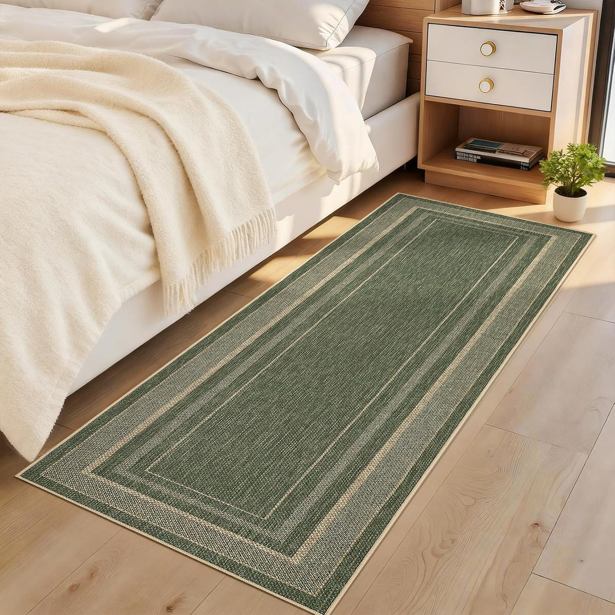 GarveeHome Easy Jute Runner Rug 2x8 Washable Non Slip Hallway Runner Rugs