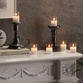 Glass Flameless Votive Candles with Remote, Battery Operated, 12Pack Clear