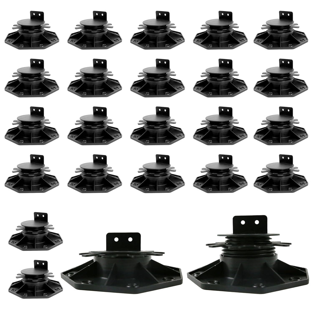 24PCS Adjustable Deck Support Pedestal Blocks (1-3/16" to 2-3/8")