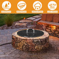 28 inch Fire Pit Round Metal Cover for Outdoor Built-in Stone Fire Pit