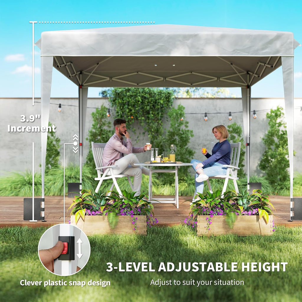 Outsunny 10 x 10 ft Pop Up Canopy Tent with Sidewalls UPF50+, White