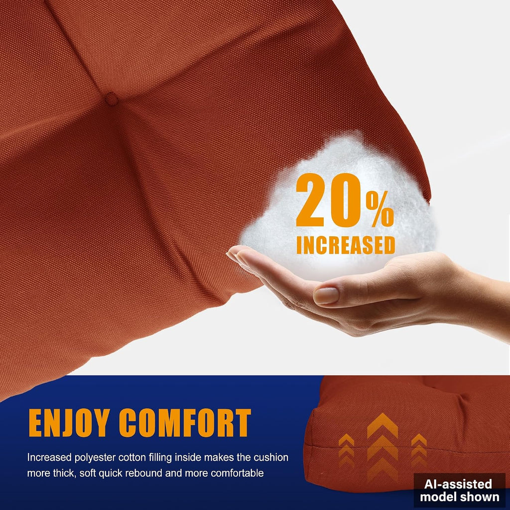 Adirondack Chair Cushion, 4 Pack 49x20x4'' Rocking Chair Pads, Burnt Orange