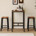 Lutown-Teen Square Bar Table, High Top Table - Industrial Metal Frame for Small Spaces & Narrow Kitchens, 23.6x23.6x36.9 in (LxWxH), Easy Assembly, Rustic Brown and Black