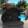 Outdoor 66in Round Daybed Replacement Canopy Cover,Black