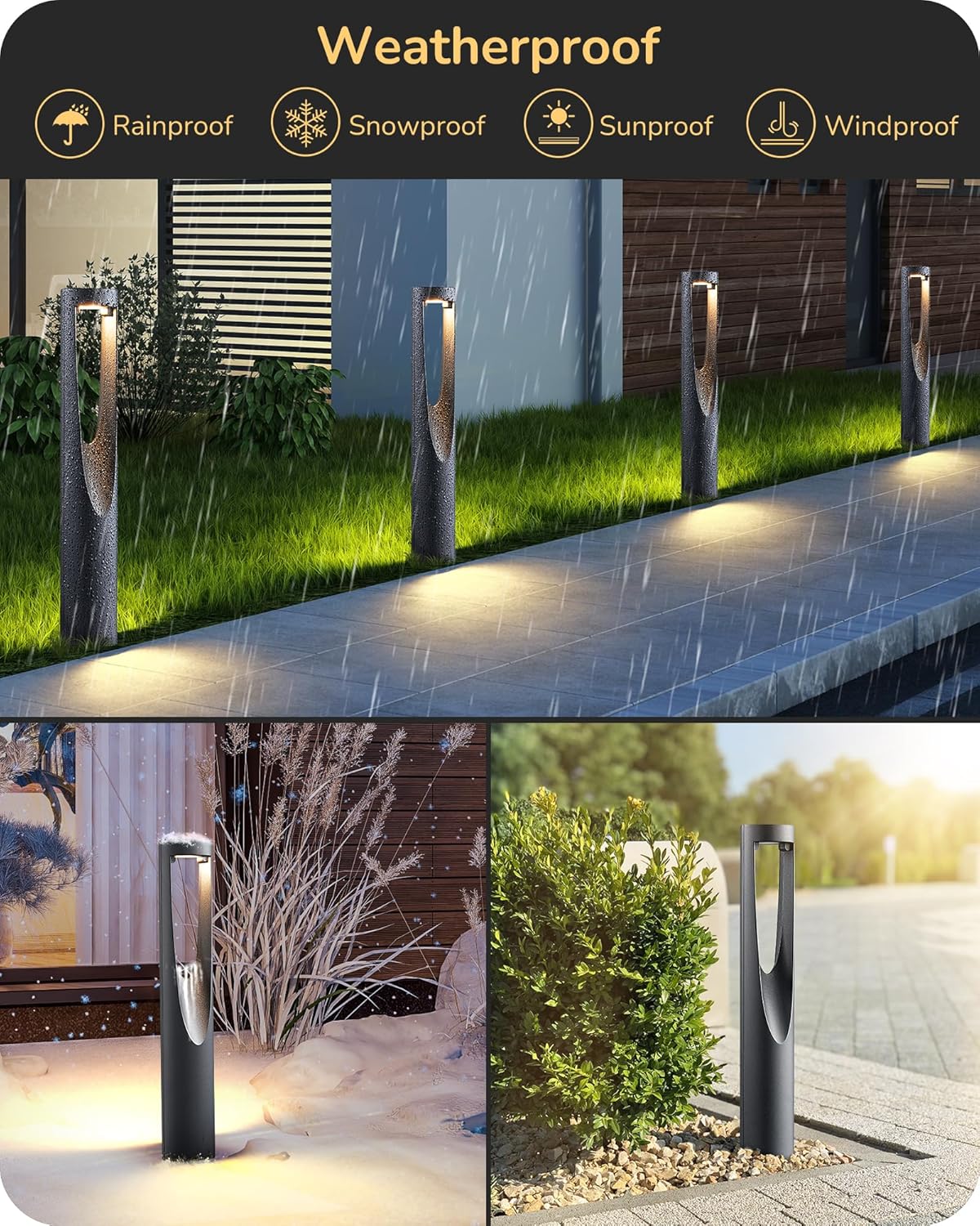 EDISHINE Low Voltage Landscape Lights for Walkway 6 Pack