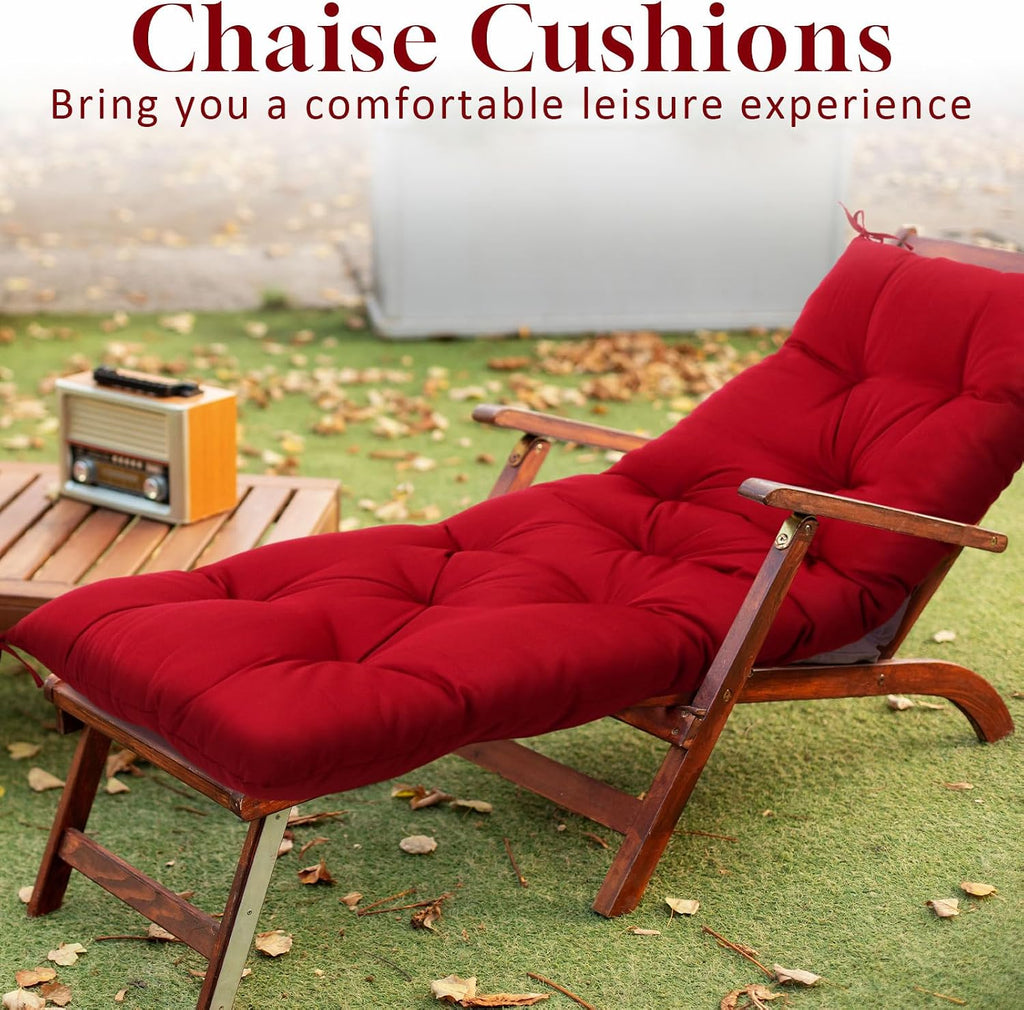Wenqik Outdoor Bench Cushion 59 x 20 x 4 Inch Waterproof Patio Swing Cushion with Removable Zippered Cover Adjustable Ties Seat Pad for Porch Bench Garden Loveseat (Red, Classic)