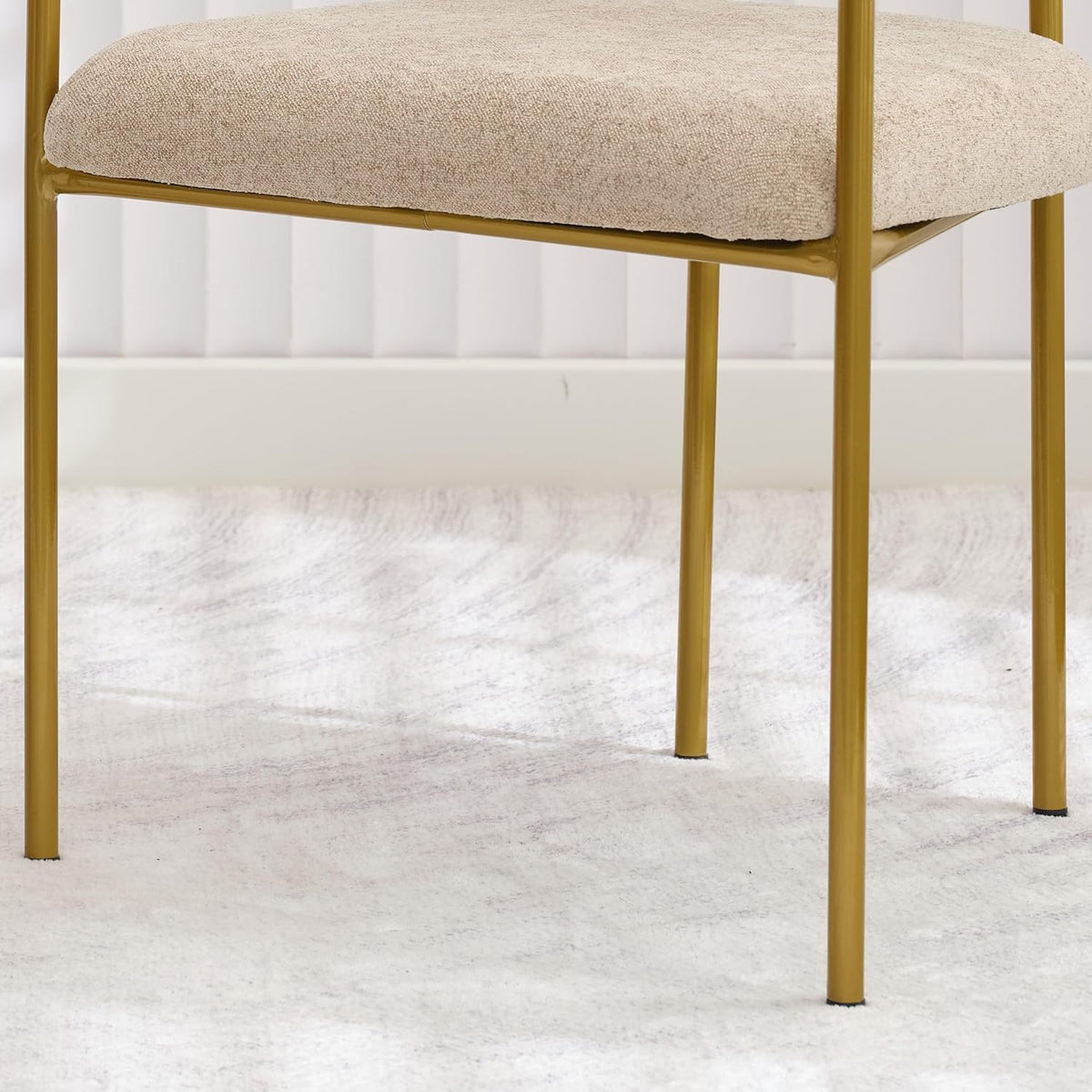 boucle dining chairs set of 6, gold metal, package contents