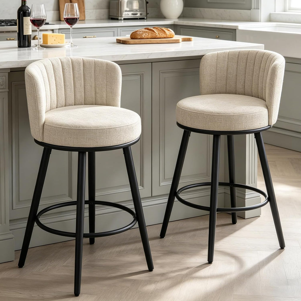 Swivel Bar Stools Set of 2, 28" Seat Height, Modern Design