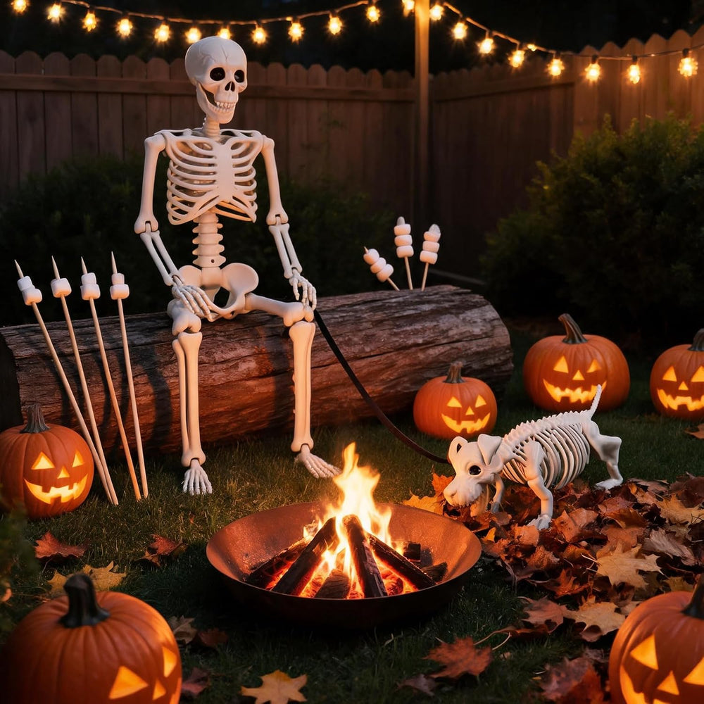 Human & Dog Skeleton Halloween Decorations Outdoor/Indoor