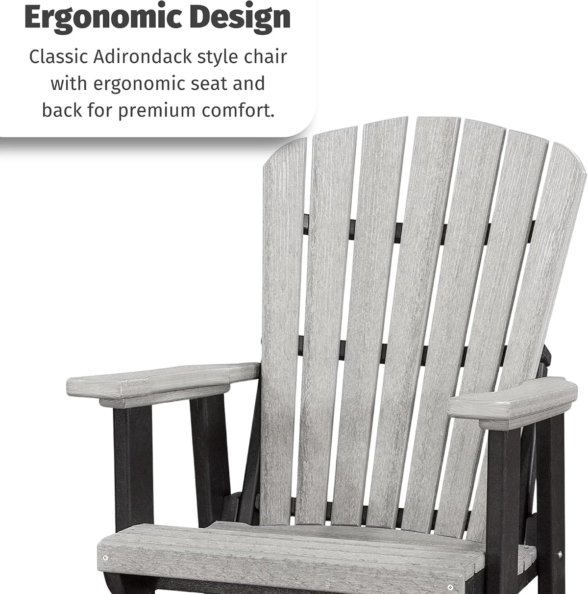 DutchCrafters Slat Fan Back Poly Adirondack Glider Outdoor Patio Chair (Tudor Brown & Cedar)