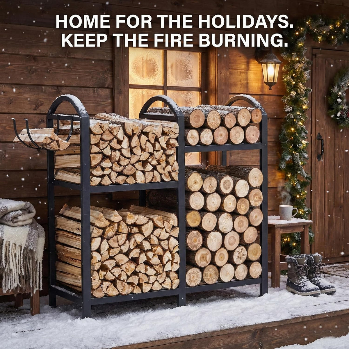 2 Tier Firewood Rack, 31inch