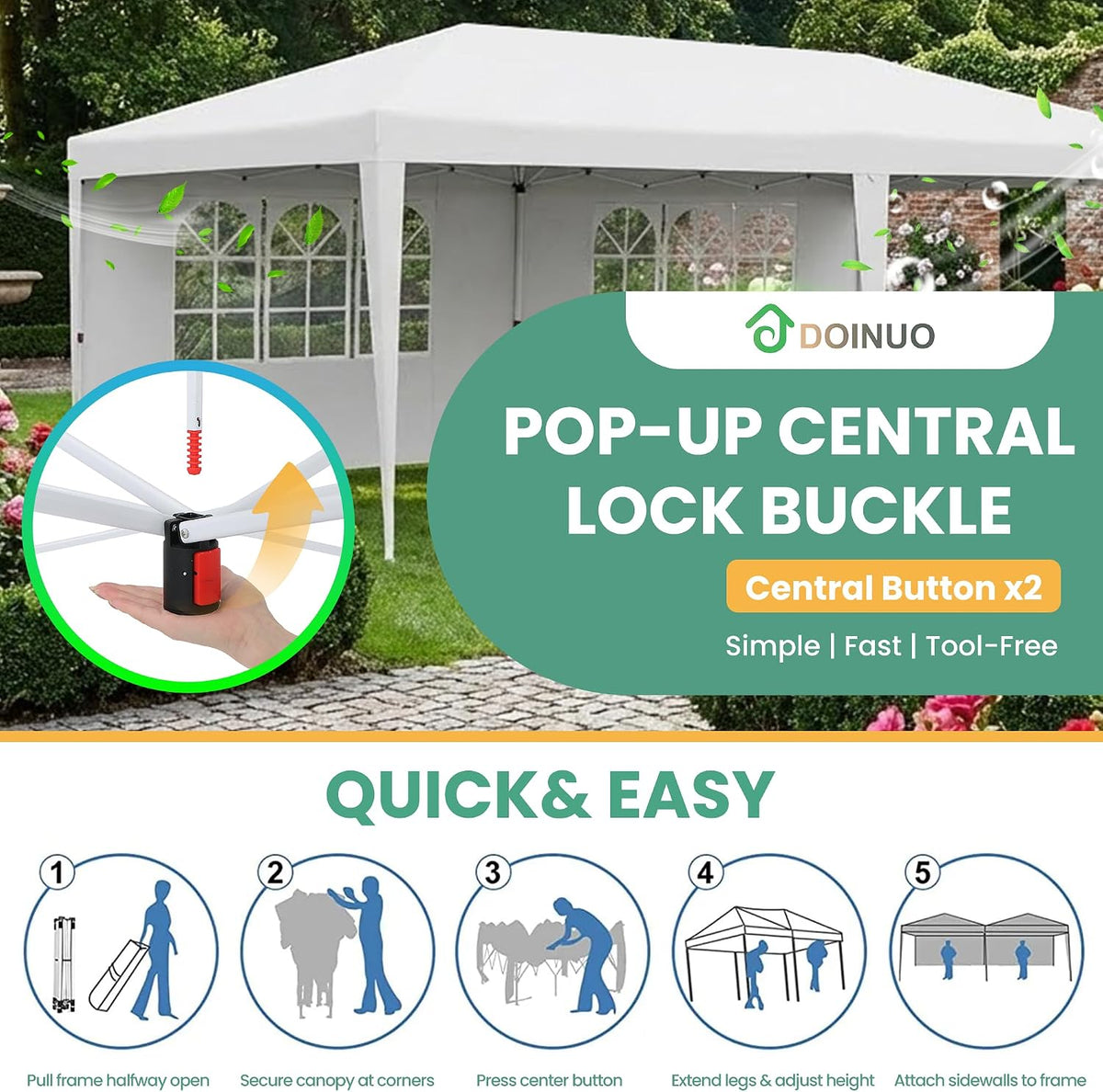 10x20 upgrade pop up canopy outdoor party tent shown in use