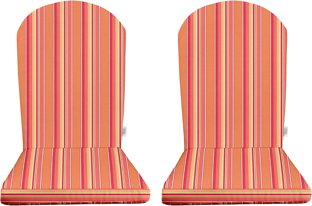 RSH Décor Set of 2 Sunbrella Foam Adirondack Chair Cushions | 48” x 20” x 2” | Water and Fade-Resistant | Outdoor Replacement Cushion for Patio Furniture | Made in USA (Dolce Mango)
