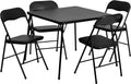 Flash Furniture Madison 5-Piece Folding Card Table and Chair Set, Black