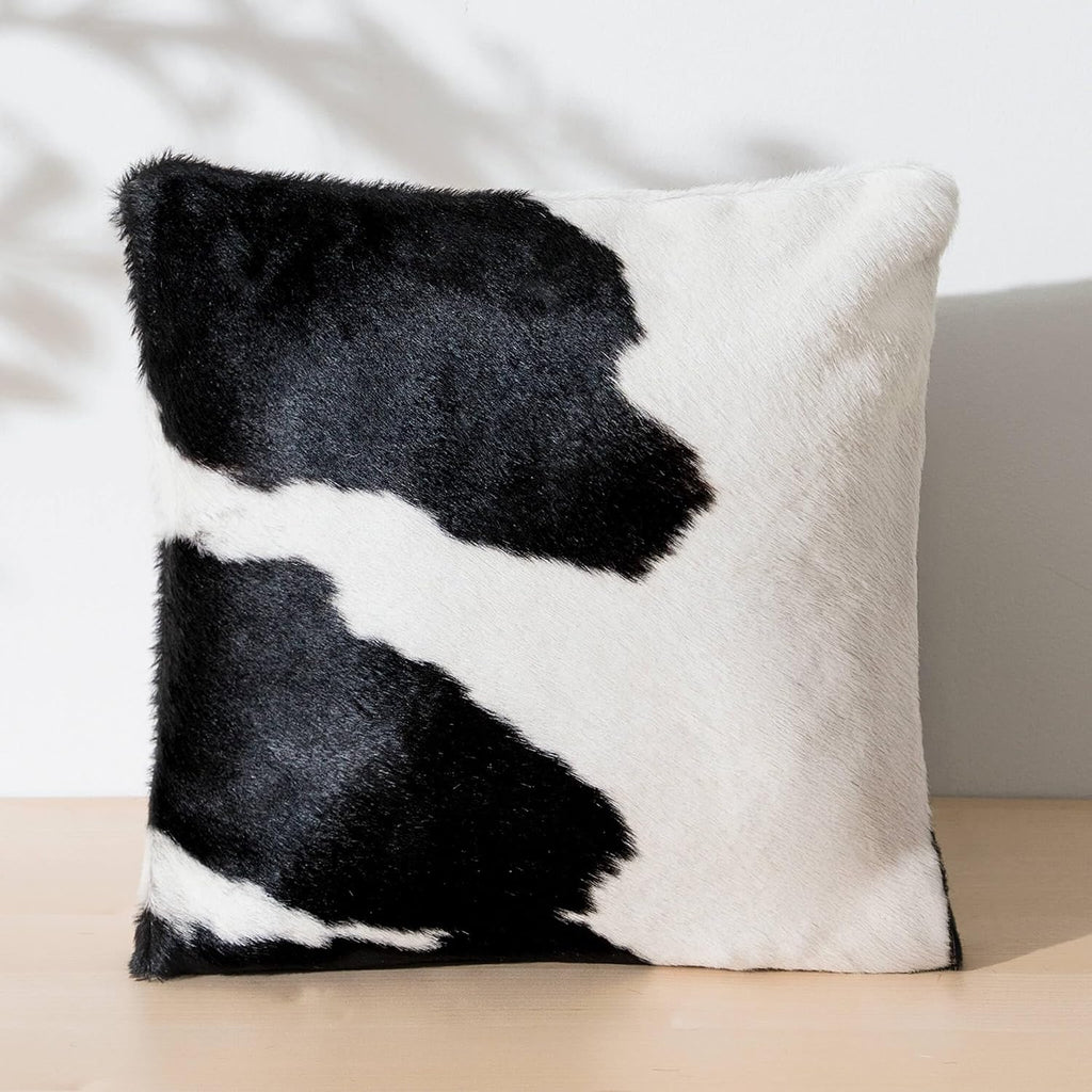 ecowhides 100% Genuine Brazilian Cowhide Pillow Cover – Luxury Leather Decorative Cushion for Rustic & Western Home Décor