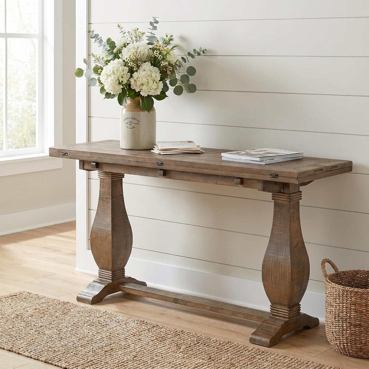 Martin Svensson Home Napa Solid Wood Flip Top Sofa Table, Natural