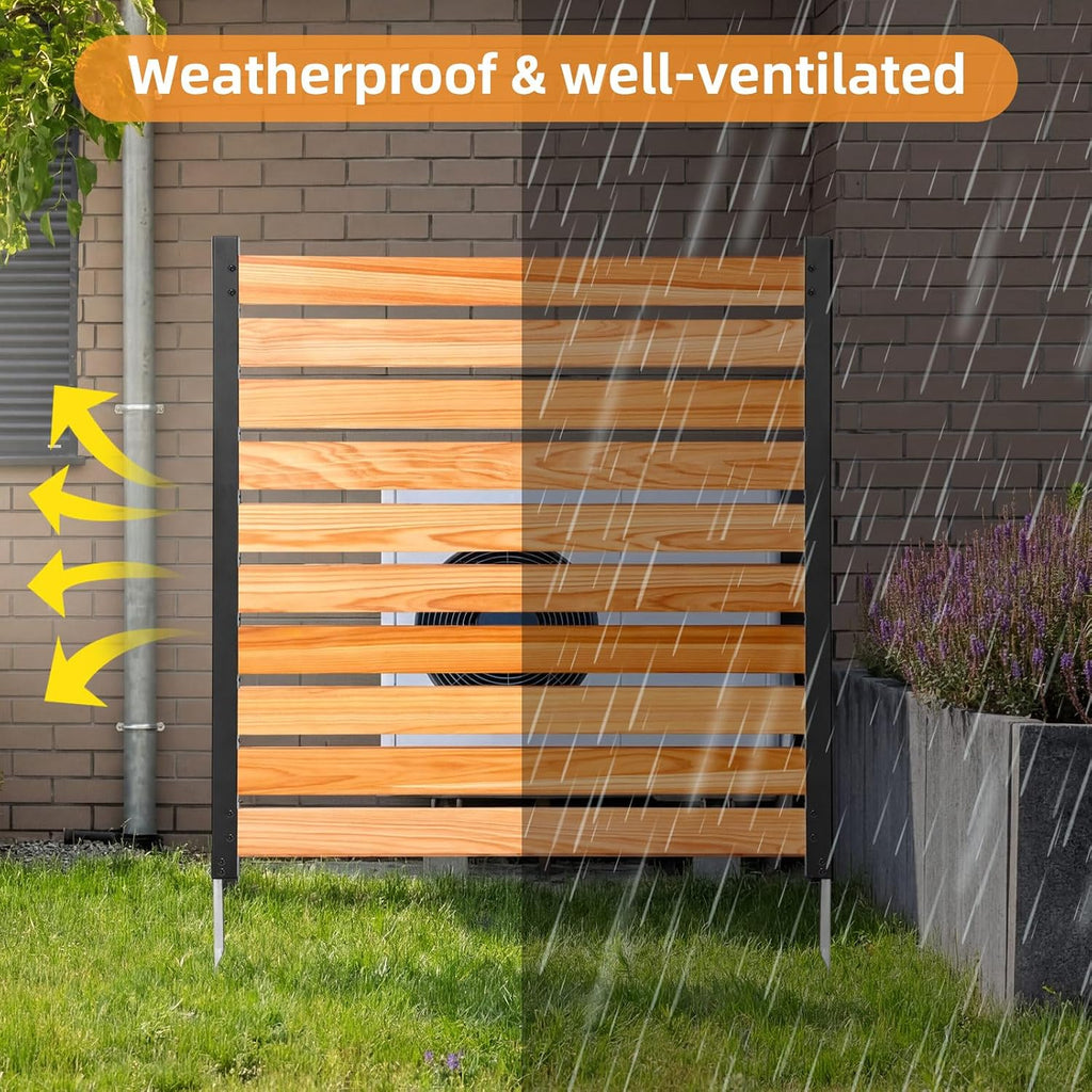 Novabright 42" H x 38" W Outdoor Privacy Fence with Ground Stakes