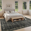 8x10 Vintage Washable Area Rug, Black