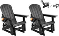 Adirondack Chairs, All-Weather Outdoor Gliders Set of 2,Black