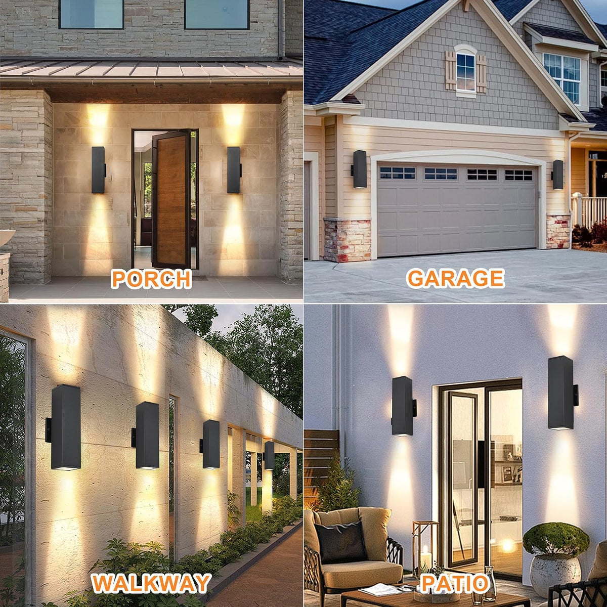 14 in Outdoor Light Fixture Black Outdoor Porch Light,Aluminum