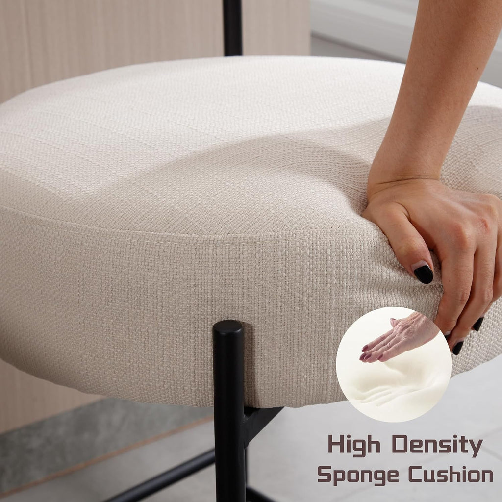 shunzhi beige linen counter height bar stools set showing dimensions