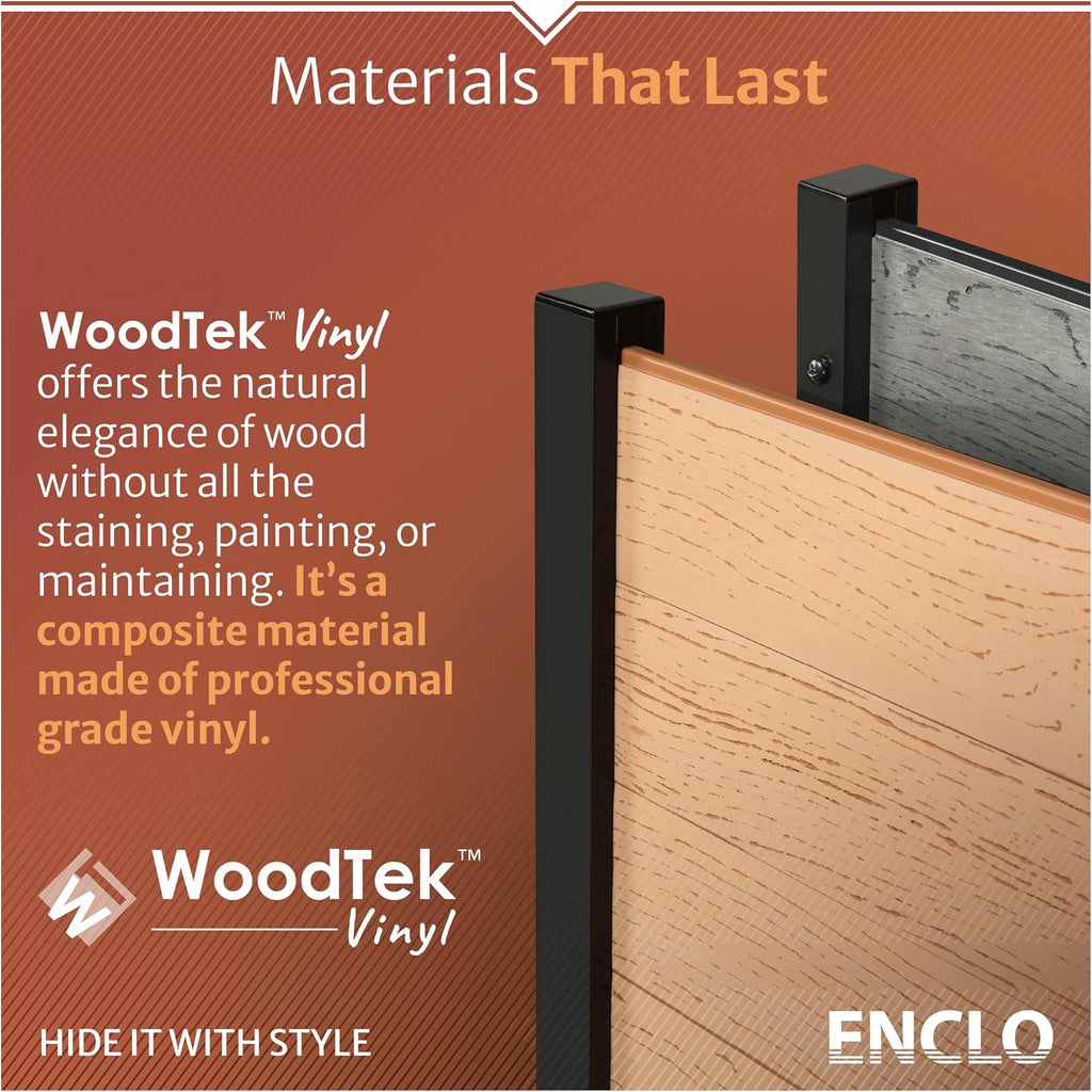 Enclo Vienna Privacy Screen, Charcoal Vinyl DIY No Dig Kit