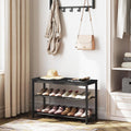 HOOBRO Shoe Bench, 3-Tier Shoe Rack, Industrial Shoe Organizer Storage Bench, 29.5 inches Entry Bench with Mesh Shelves, for Entryway, Living Room, Hallway, Easy Assembly, Black BB75HX01