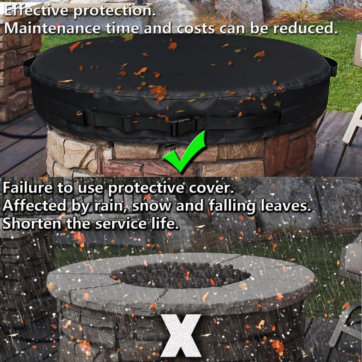 Round Fire Pit Cover for In-Ground Fire Pits 60-64 Inch