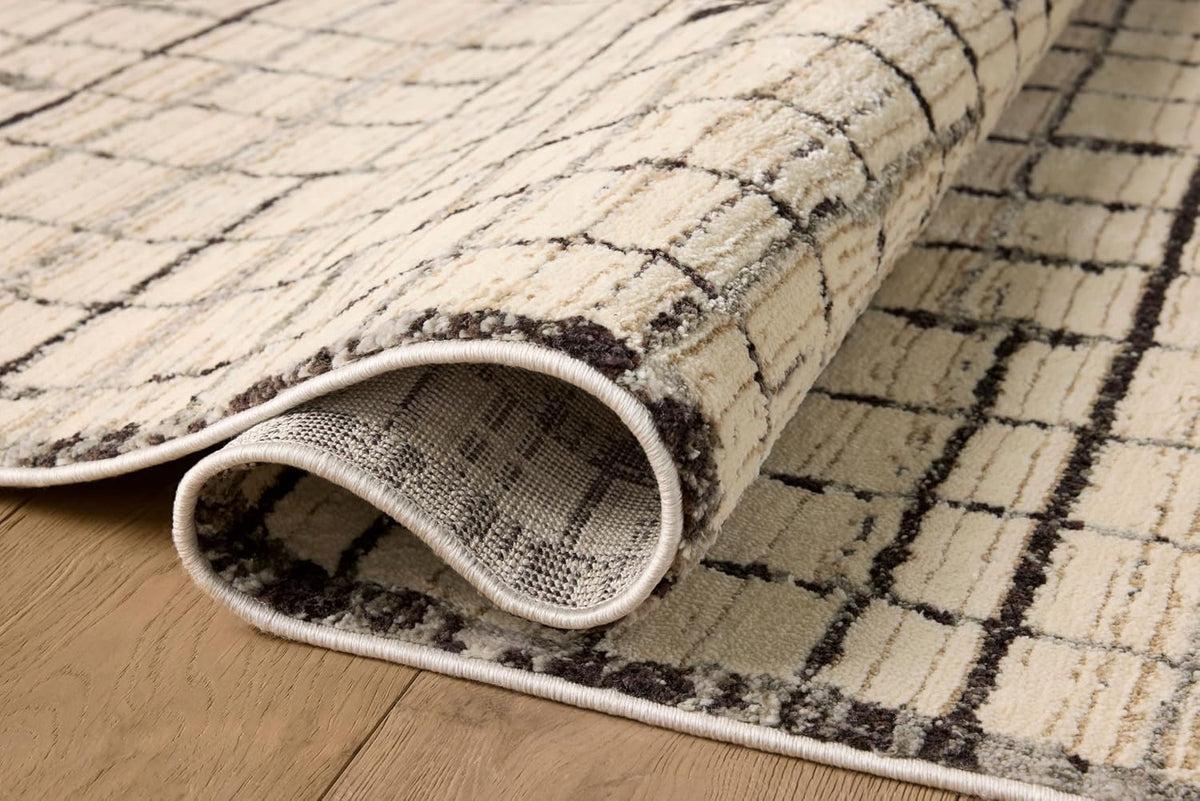 Loloi Jeremiah Brent Bleecker Ivory/Charcoal 6'-7" x 9'-3" Area Rug