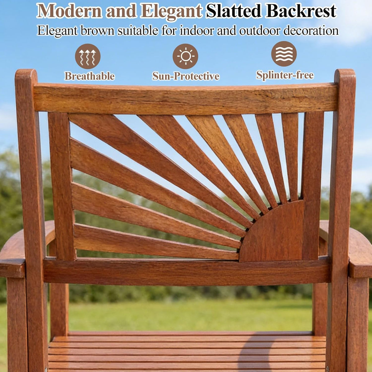 COSTWAY 29'' Outdoor Acacia Wood Bar Chairs Set of 4 with Back and Armrest