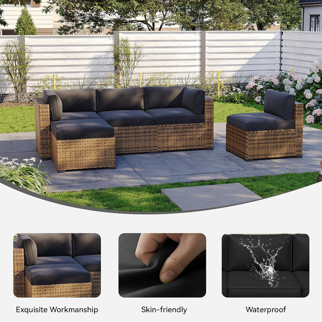 Aoxun 11pcs Patio Cushion Covers Replacement with Zipper & Non-Slip Bottom