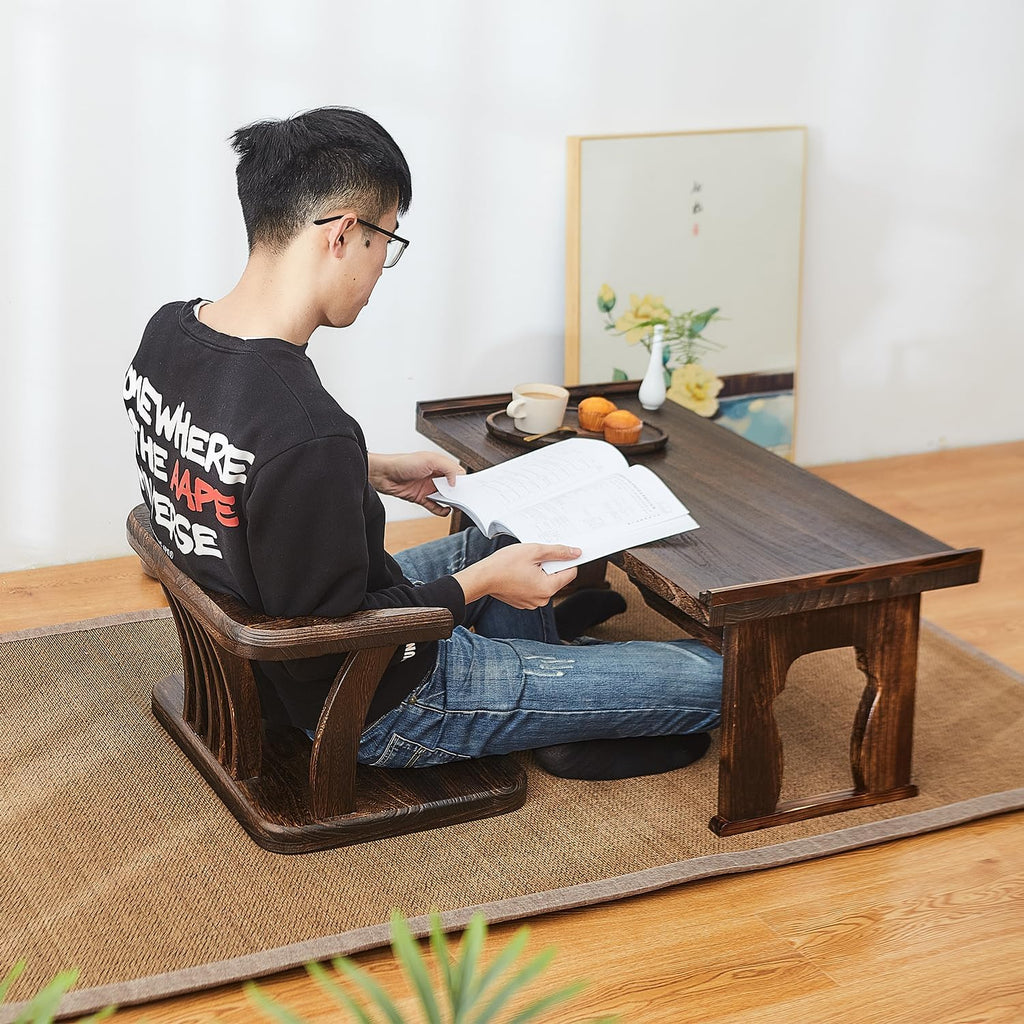 Foldable Japanese Small Floor Table, Wood Altar Meditation Table