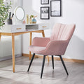 Yaheetech Accent Chair, Upholstered Armchair with Metal Legs, Pink
