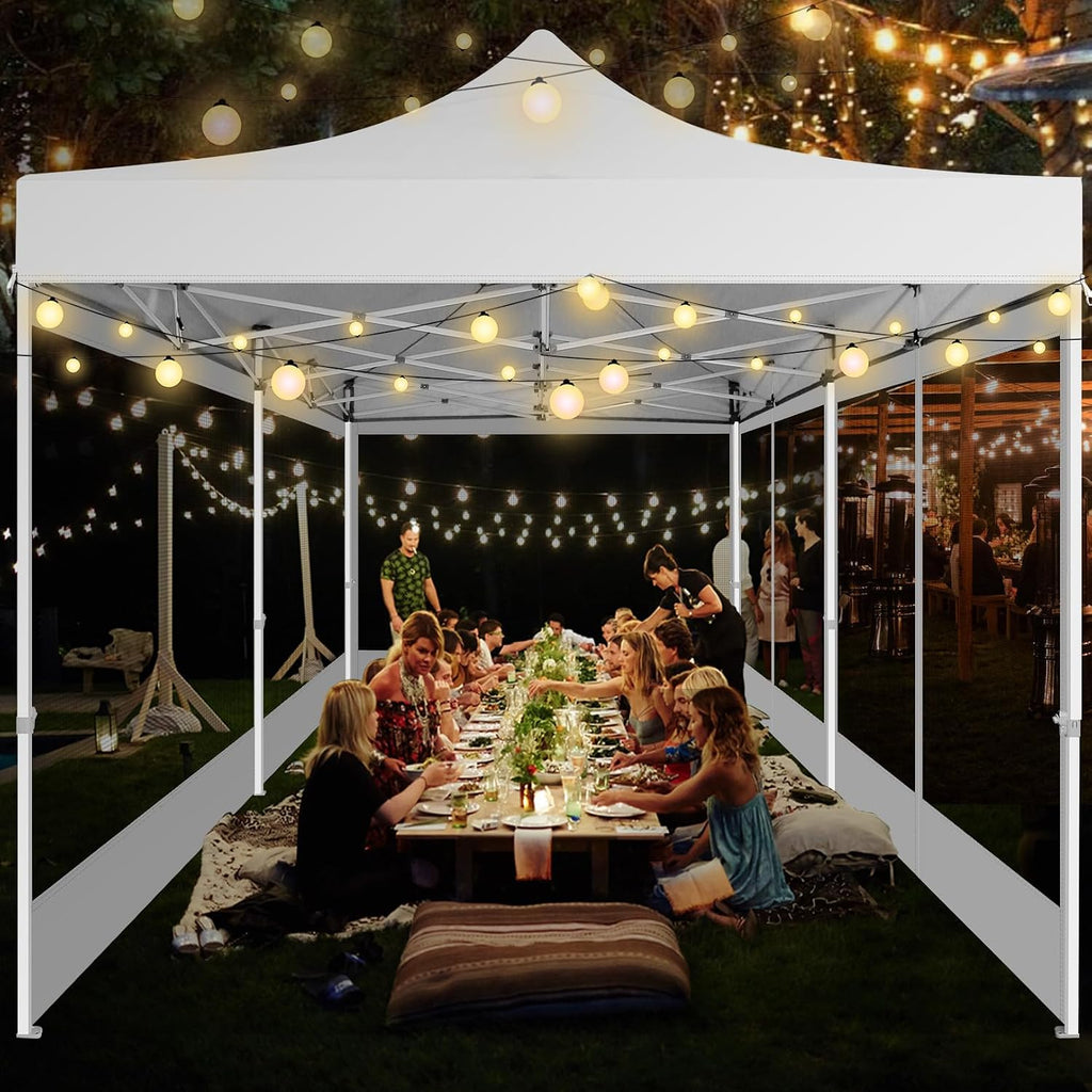 COBIZI 10x20 Heavy Duty Pop Up Canopy Tent with 6 Mosquito Netting Walls