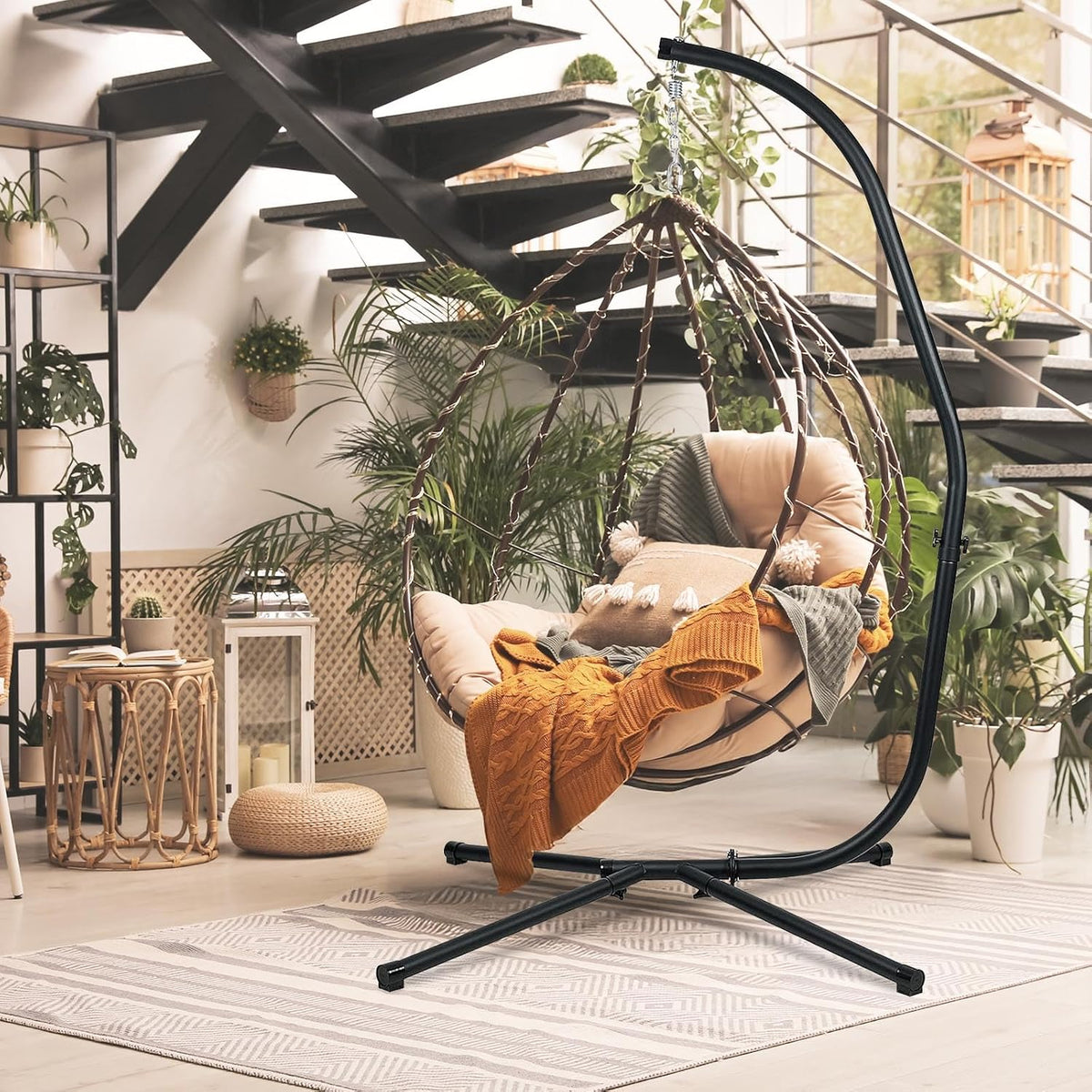 BPS Hammock Steel Stand Only C-Stand for Hanging Hammock Chairs - 300 Pound Capacity