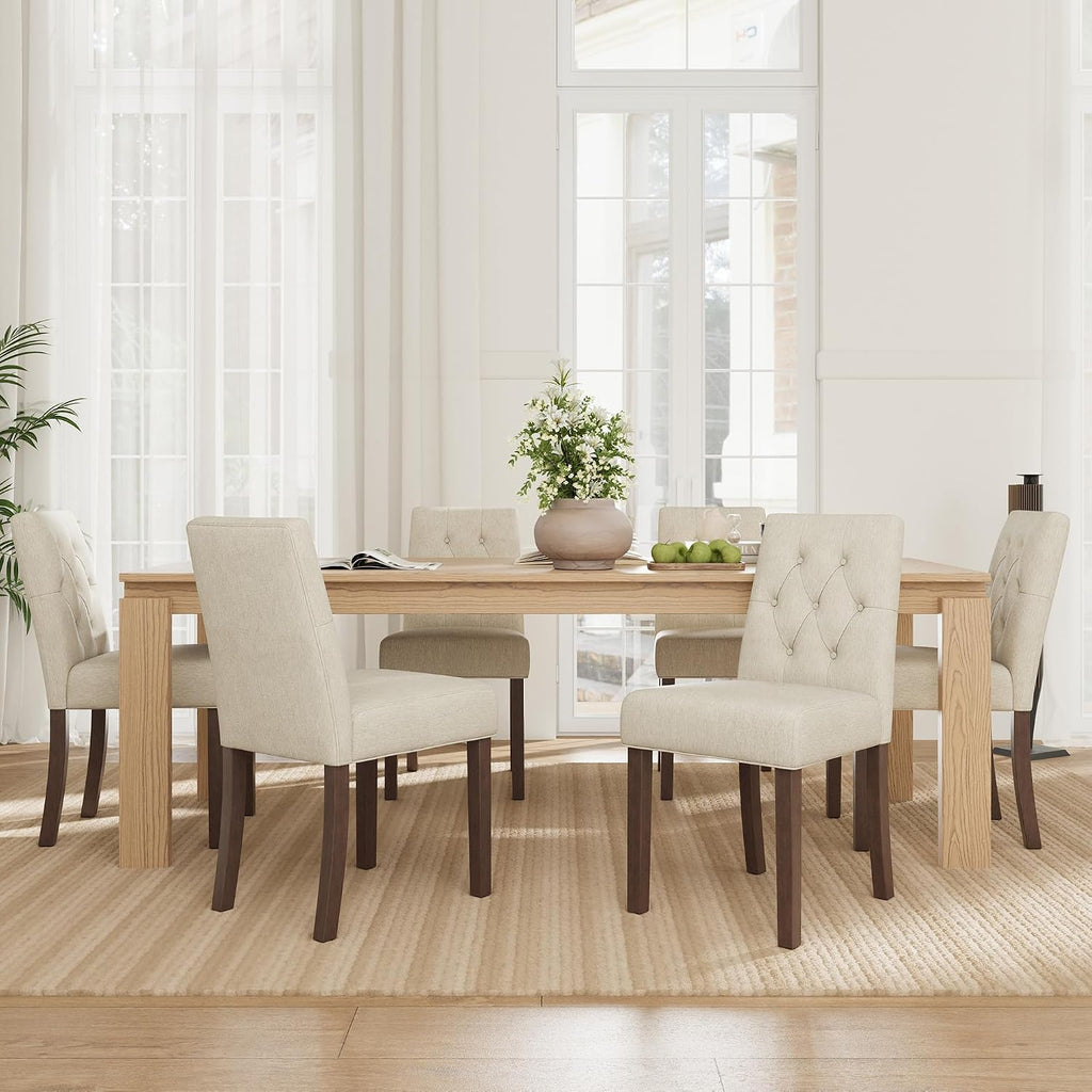 Upholstered Dining Chairs Set of 6 - Modern Parsons Chairs