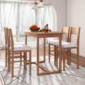 LUMISOL 5-Piece Counter Height Dining Table Set for 4, Farmhouse Kitchen Table Set with 4 Upholstered Chairs for Kitchen, Dining Room, Home Bar, Natural