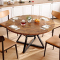 Concho 47 Inch Round Dining Table for 4, Rustic Brown