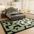 ThreadGlobe Abstract 8x10 Area Rugs Geometric for Living Room, Dark Green