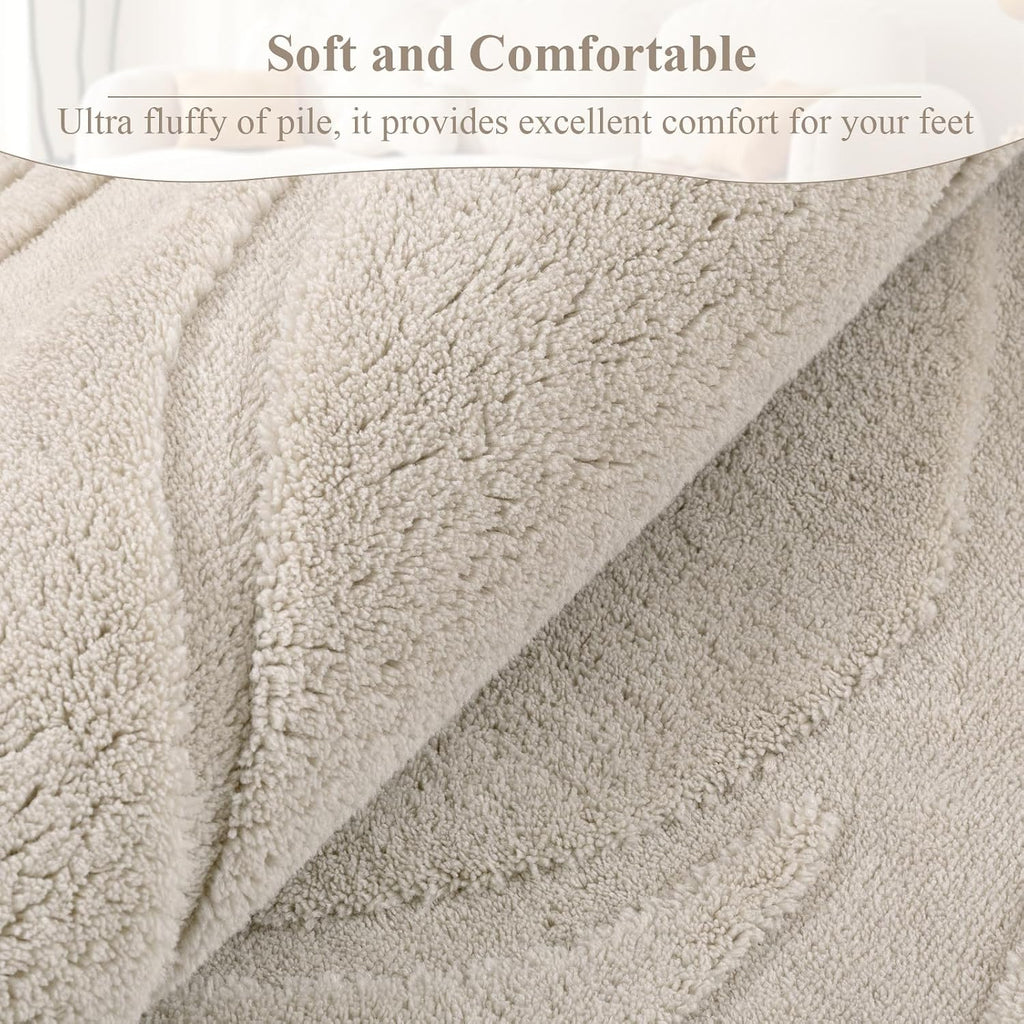 SHACOS 8x10 Soft Rug for Living Room Bedroom Fluffy Large Carpet, Beige