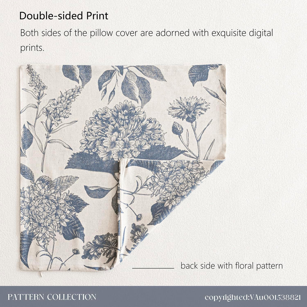 foindtower decorative linen floral throw pillow covers 22×22 on a desk or shelf