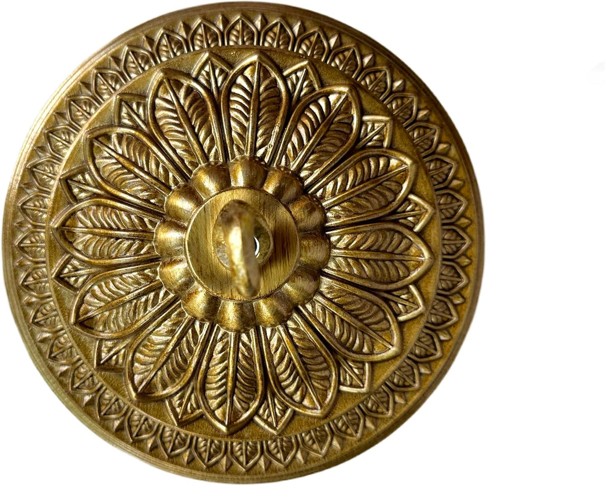 5.9 inches brass canopy kit for chandelier and shown in use