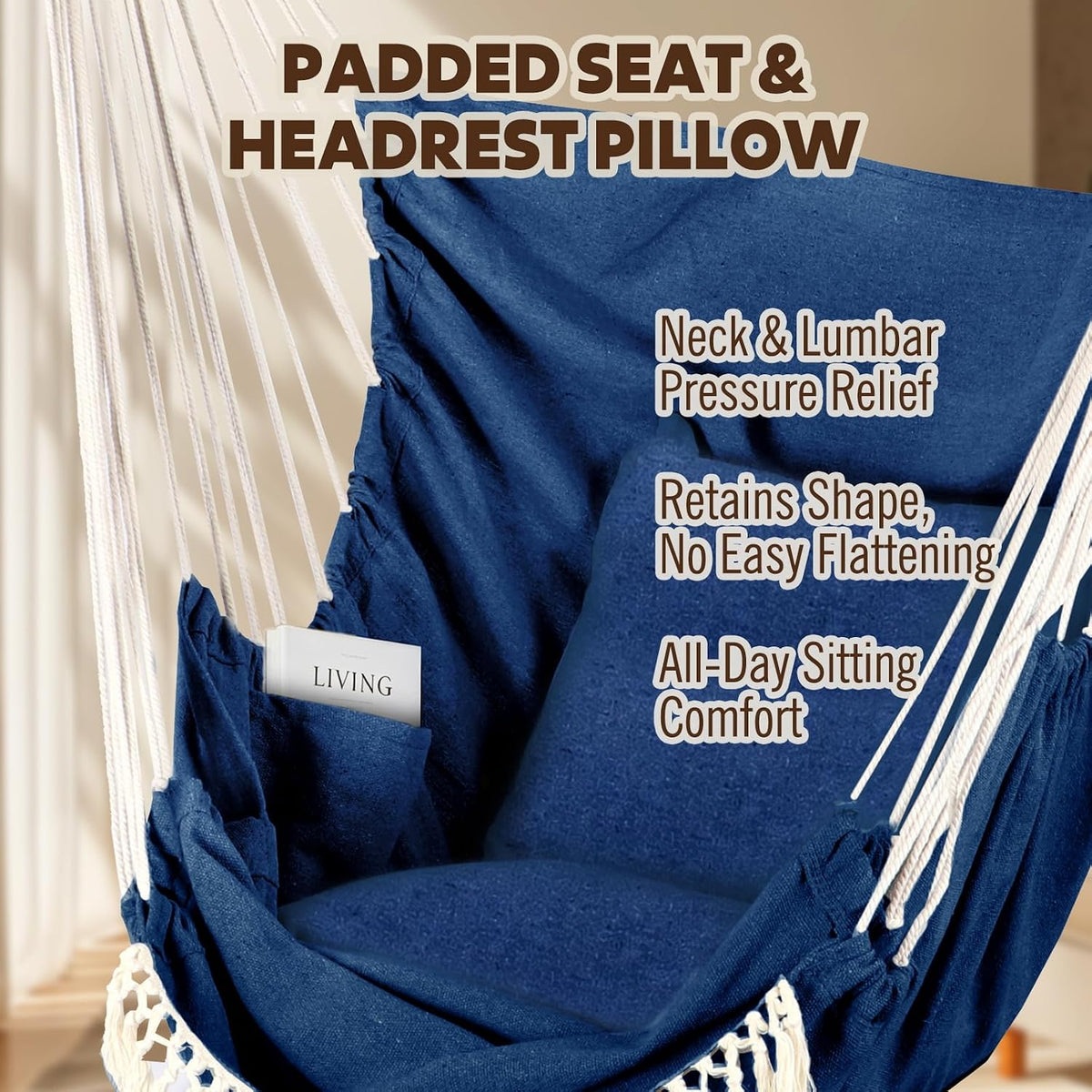 chihee hammock chair foot rest 2 cushions max showing dimensions