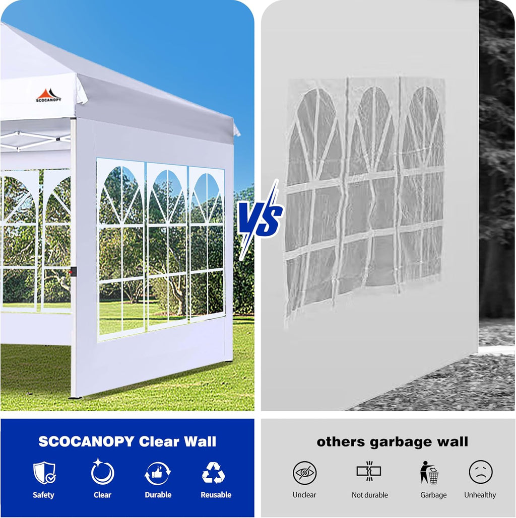 SCOCANOPY Church Window Sidewall for 12x12 Canopy Frame, 3 Pack Sunwalls Only,(Navy Blue)