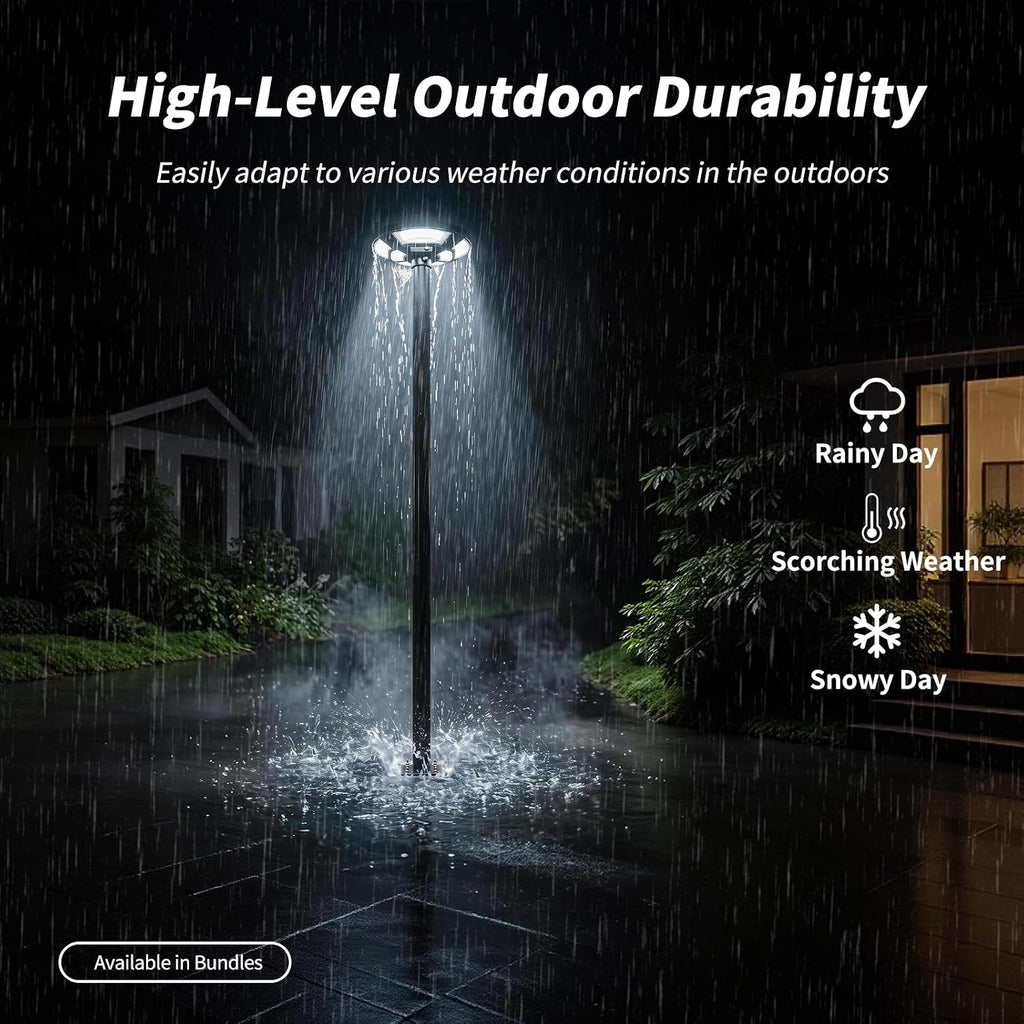 Outdoor Solar Lamp Post Light, Fit for 2 3/8 to 3 Inch Pole