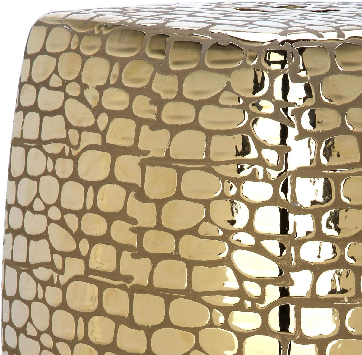 Safavieh Castle Gardens Collection Jasmine Plated Gold Glazed Ceramic Garden Stool