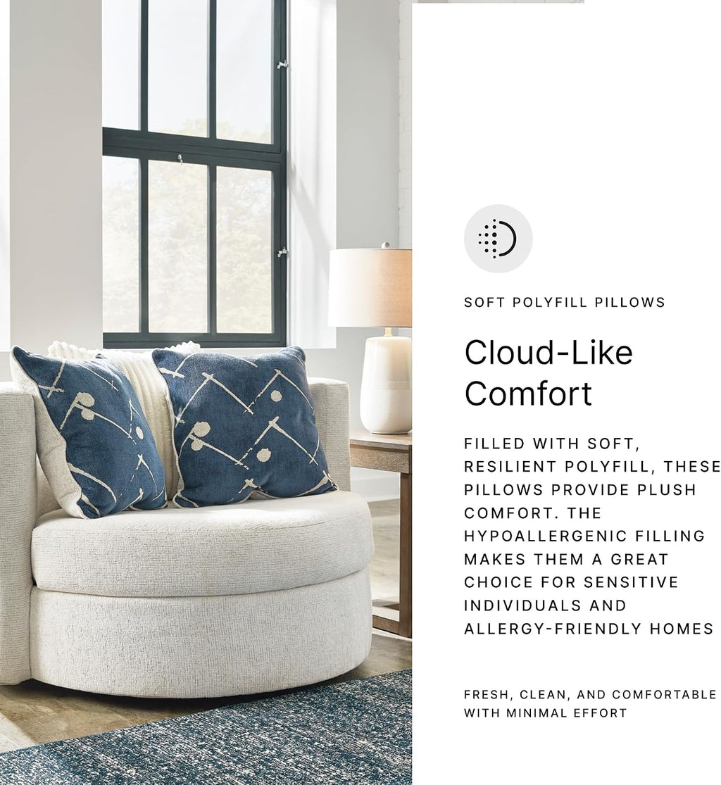 Signature Design by Ashley Oversized Round Swivel Accent Chair, Ivory
